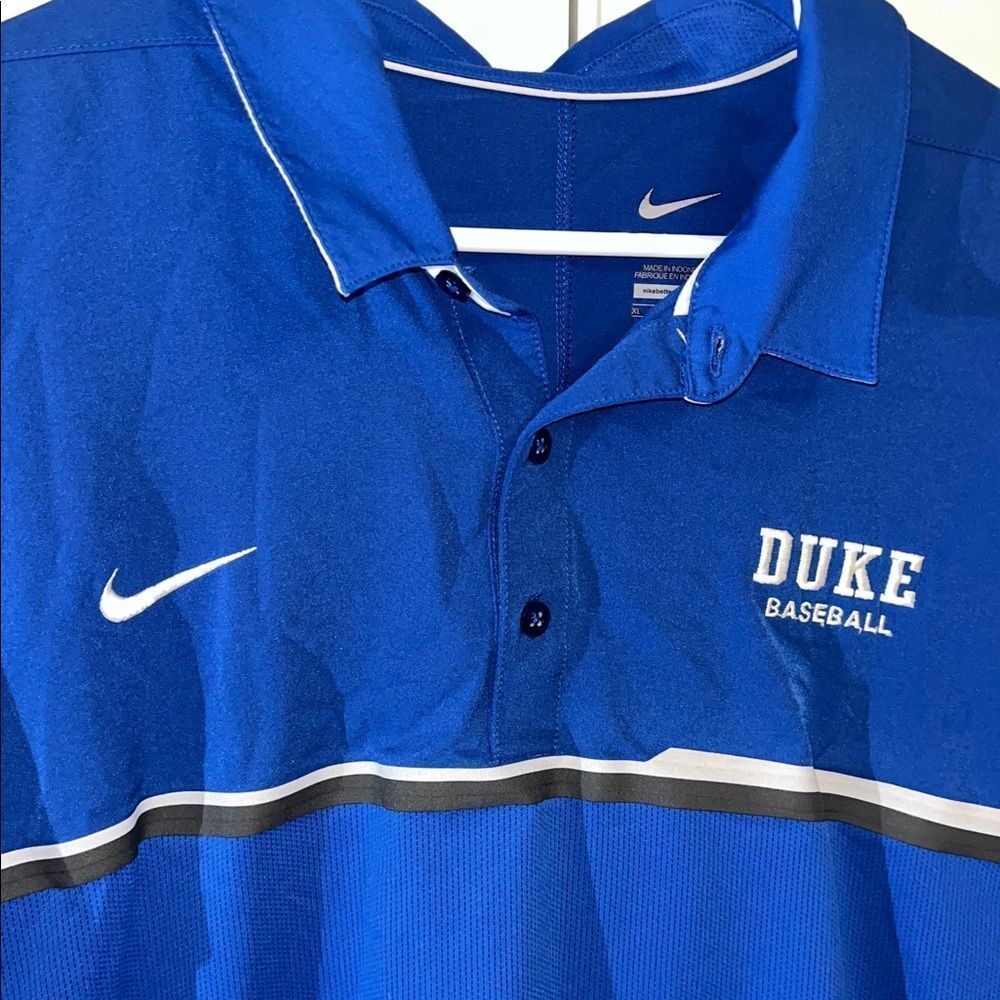Duke University Blue Devils Nike Baseball Team issue Golf Polo Shirt XL DriFit